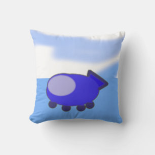 Cojín Decorativo Una nave espacial azul suave en las nubes azules f