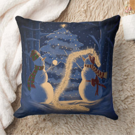 Cojín Decorativo Una Navidad de muñeco de nieve