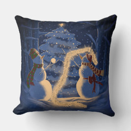 Cojín Decorativo Una Navidad de muñeco de nieve