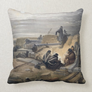 Cojín Decorativo Una noche reservada en las baterías, placa 'del SE