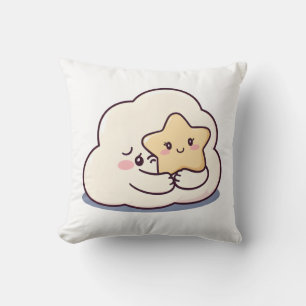 Cojín Decorativo Una nube tímida abraza una estrella - Dreamy Cute