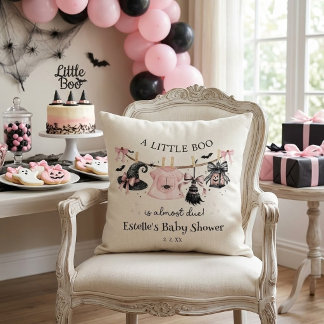 Cojín Decorativo Una pequeña fiesta de baby shower de Halloween con