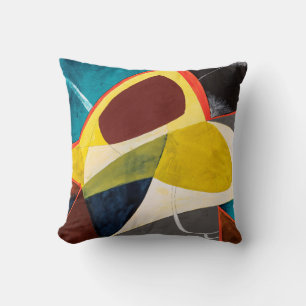 Cojín Decorativo Una Pintura De Acuarela Abstracta Modernista.
