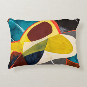 Cojín Decorativo Una Pintura De Acuarela Abstracta Modernista.
