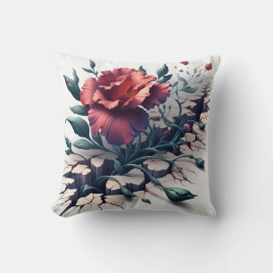 Cojín Decorativo Una resiliencia floreciente: una floral digital