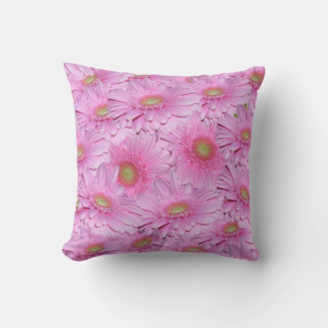 Cojín Decorativo Una sinfonía de gerberas rosadas, (Anverso)
