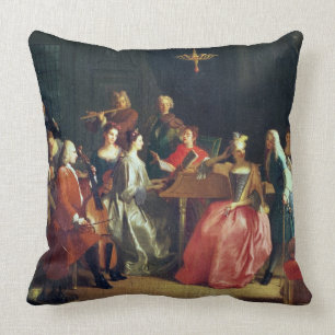 Cojín Decorativo Una tarde musical (aceite en lona)