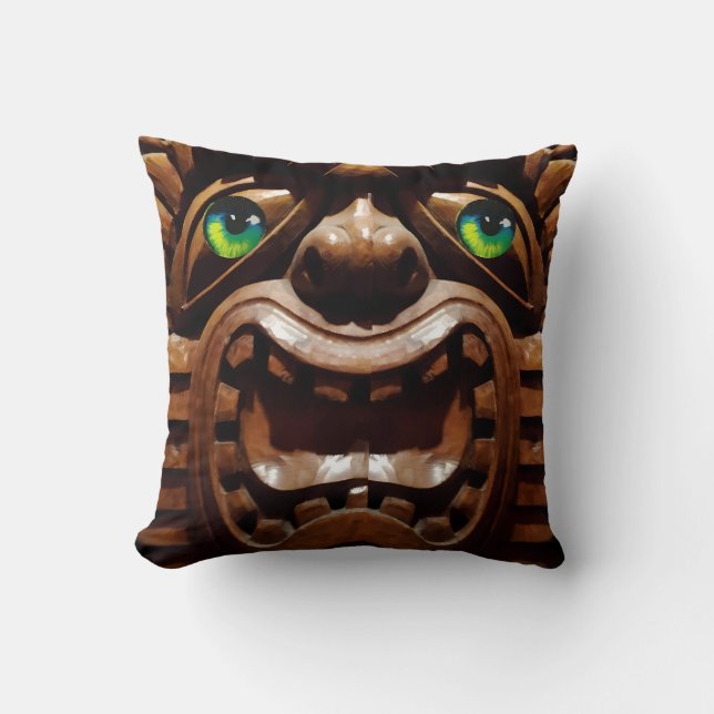 Cojín Decorativo Una terraza tiki - Ken Gage Art (Anverso)