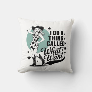 Cojín Decorativo Una vaquera golpeando una postura indiscreta
