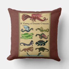 Cojín Decorativo Una variedad de criaturas draconicas