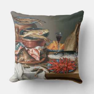 Cojín Decorativo Una vida fija de peces, truchas y langostas, 1
