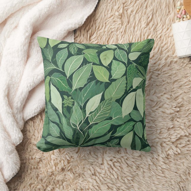 Cojín Decorativo Unas hojas verdes extraordinarias (Manta)