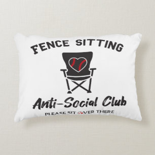 Cojín Decorativo Unas vallas divertidas sentadas anti club social B