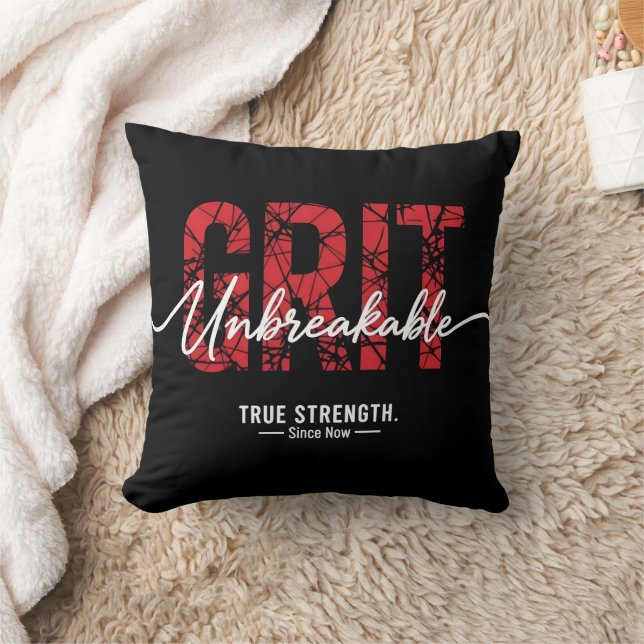 Cojín Decorativo Unbreakable Grit Motivational Quote Art  (Manta)