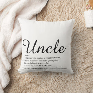 Cojín Decorativo Uncle Fun Guay Elegant Script Black and White