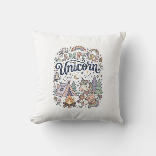 Cojín Decorativo Unicorn Campfire Unicorn Premium Vector Sticker an