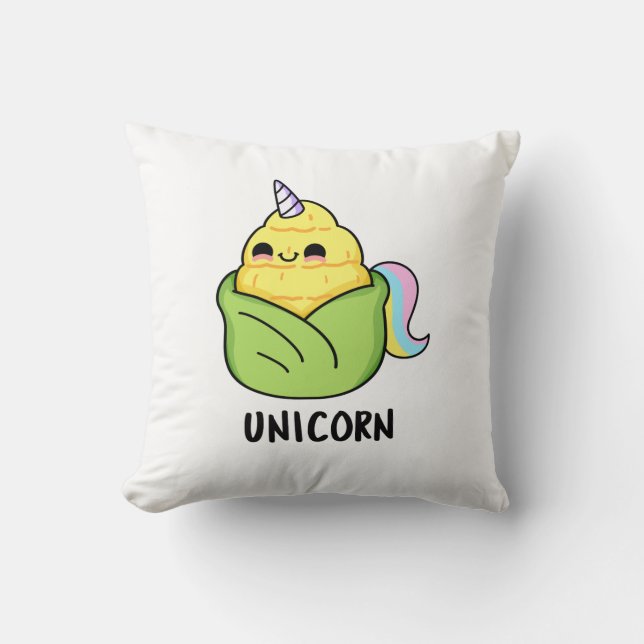 Cojín Decorativo Unicorn Funny Baby Corn Pun (Anverso)