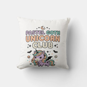 Cojín Decorativo Unicorn Pastel Goth Unicorn Club Gráfico de Moda T