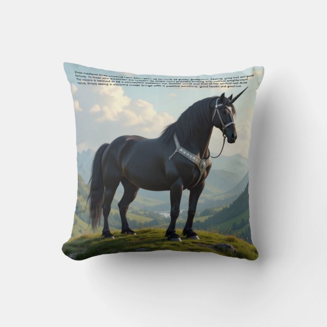 Cojín Decorativo Unicornio Afortunado (Anverso)