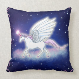 Cojín Decorativo Unicornio alado con estrellas