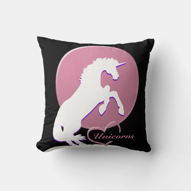 Cojín Decorativo Unicornio blanco V (rosa) (Anverso)