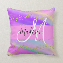 Unicornio Colorido Arcoíris Dorado Glitter Monogra