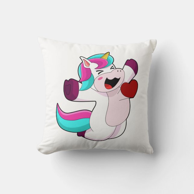 Cojín Decorativo Unicornio con corazón (Anverso)