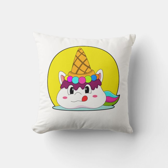 Cojín Decorativo Unicornio con helado (Anverso)