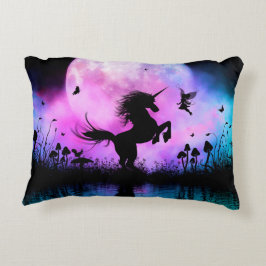Cojín Decorativo Unicornio con pequeño hada