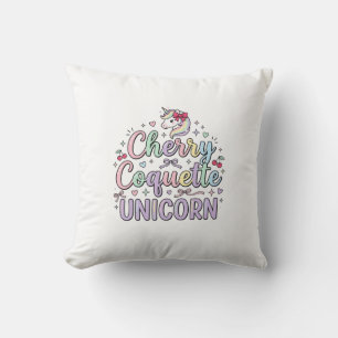 Cojín Decorativo Unicornio Coqueta de Cereza Unicornio Original Zaz