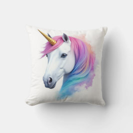 Cojín Decorativo Unicornio de acuarela mágica