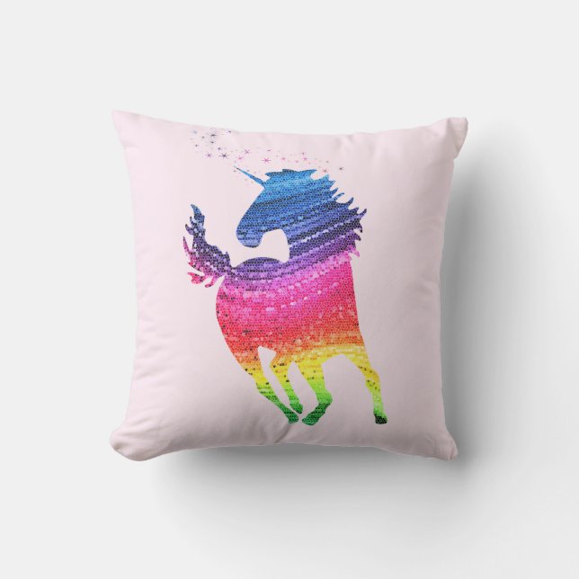 Cojín Decorativo Unicornio de Arcoíris (Anverso)