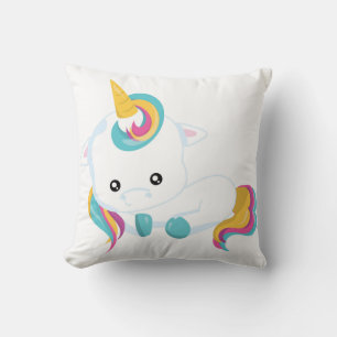 Cojín Decorativo Unicornio de bebé colorido lindo