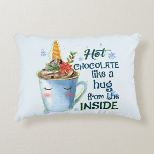 Cojín Decorativo Unicornio de chocolate caliente