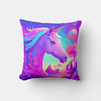 Cojín Decorativo Unicornio de color rosa mágico