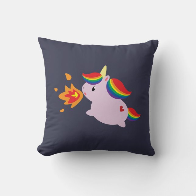 Cojín Decorativo Unicornio de Fuego-Respiración (Anverso)