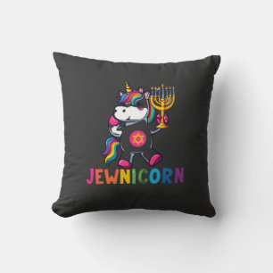 Cojín Decorativo Unicornio de Hanukkah Dabbing Judío Jewnicorn Chan
