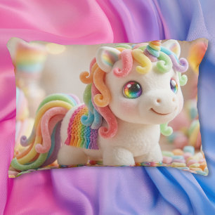 Cojín Decorativo Unicornio de malvavisco y sueño de caramelo pastel