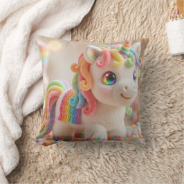 Cojín Decorativo Unicornio de Malvavisco y Sueño de Caramelo Pastel