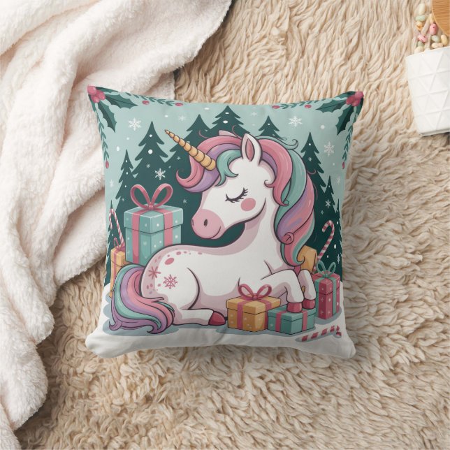 Cojín decorativo Unicornio de navidades (Manta)