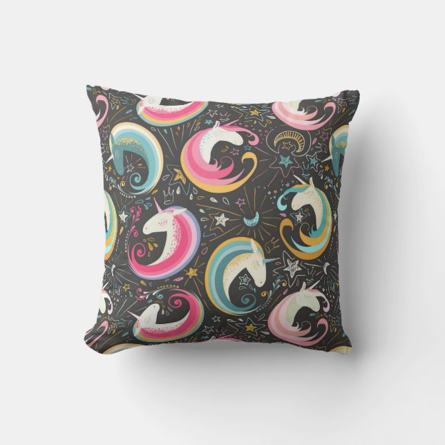 Cojín decorativo Unicornio de niñas pequeñas (Anverso)