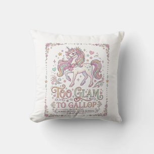 Cojín Decorativo Unicornio Demasiado Glam para Galopar Vestimenta A