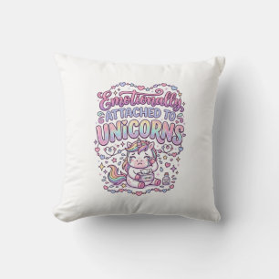 Cojín Decorativo Unicornio Emocionalmente Apegado a Unicornios Orig