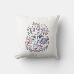 Cojín Decorativo Unicornio En Mi Era De Magia Suave Tipografía Jugu