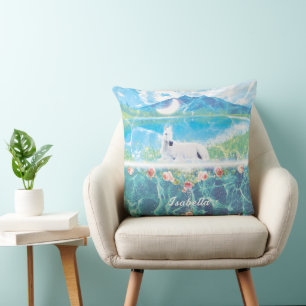Cojín Decorativo Unicornio en un mundo de ensueño paradisíaco perso