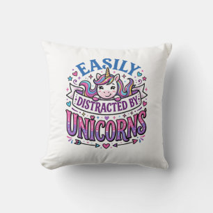 Cojín Decorativo Unicornio fácilmente distraído por el anuncio de U