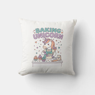 Cojín Decorativo Unicornio Horneando Producto Gráfico de Moda Unico