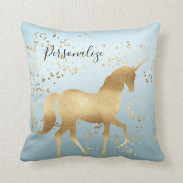 Cojín Decorativo Unicornio ideal del oro