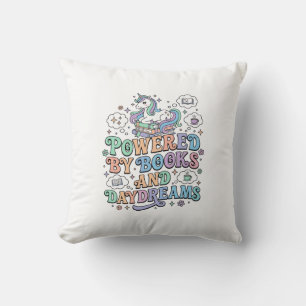 Cojín Decorativo Unicornio impulsado por libros y sueños diurnos Ka