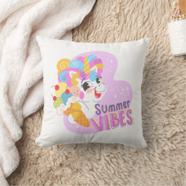 Cojín Decorativo Unicornio lindo con helado